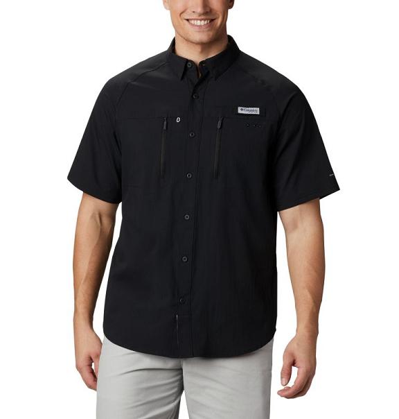 Columbia PFG Terminal Tackle Fishing Shirts Black For Men's NZ31045 New Zealand